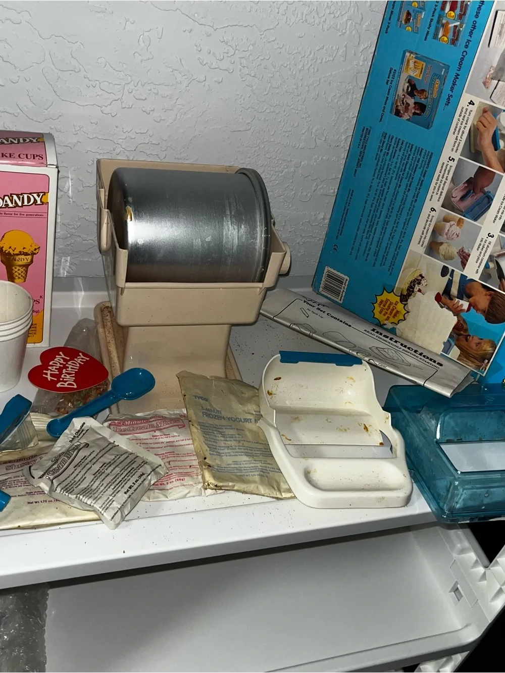 Vintage Tyco kids toy real 3-Minute Ice Cream Maker complete with box 80s 90s